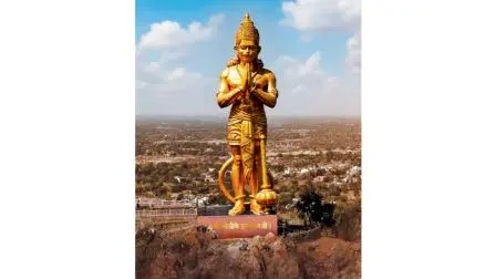 નાથદ્વારામાં ૫૦૦ ફુટ ઊંચા પર્વત પર હનુમાનજીની ૧૩૧ ફુટ ઊંચી ગોલ્ડન મૂર્તિ