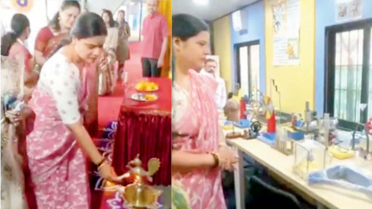 રિતુ તાવડેએ ફ્લાયઓવર નીચે શરૂ થયેલી સ્કૂલનું ઉદ્ઘાટન કરીને ત્યાંની વ્યવસ્થાનું અવલોકન કર્યું હતું. 