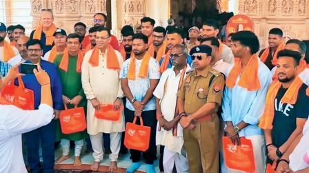 રામ મંદિર પહોંચી રિષભ પંત ઍન્ડ કંપની