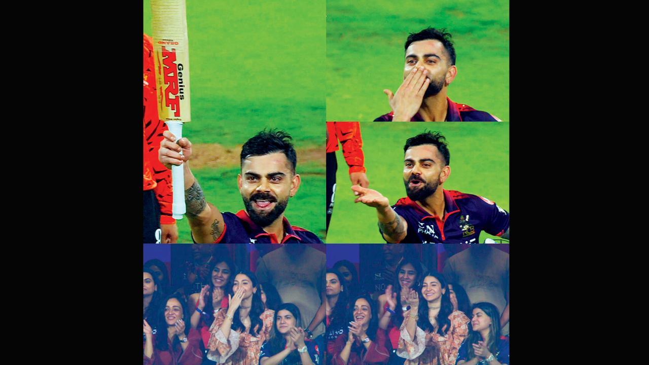 ઓપનિંગ મૅચ જીત્યા બાદ વિરાટ કોહલી અને અનુષ્કા શર્મા વચ્ચે થઈ હતી ફ્લાઇંગ કિસની આપ-લે.