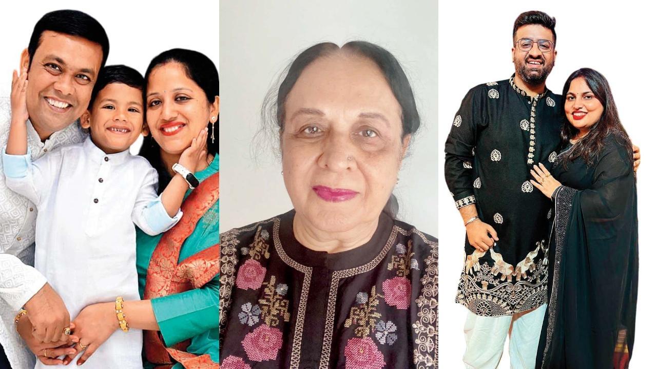 પુનિત જૈન ફૅમિલી સાથે, નયના જેસરાણી, આકાશ ચંદારાણા પત્ની સાથે