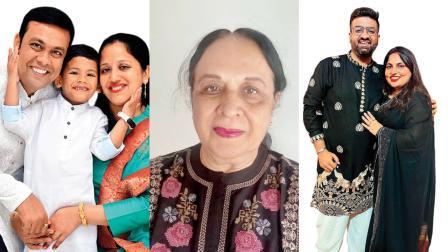 પુનિત જૈન ફૅમિલી સાથે, નયના જેસરાણી, આકાશ ચંદારાણા પત્ની સાથે