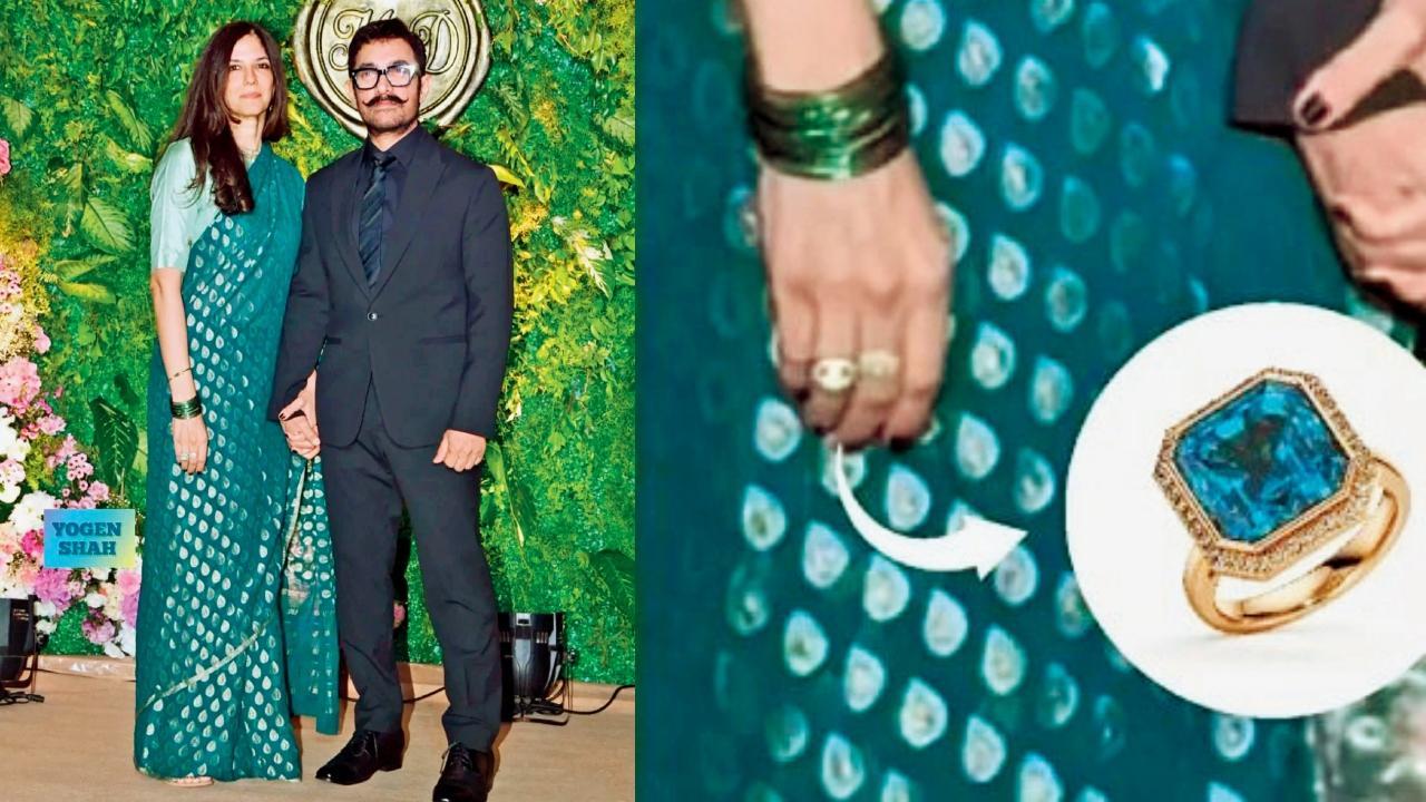 આમિર ખાને ગર્લફ્રેન્ડ ગૌરી સ્પ્રૅટે એક ઇવેન્ટમાં સજોડે હાજરી આપી હતી ત્યારે ગૌરીના હાથમાં ખાસ રિંગ જોવા મળી હતી 