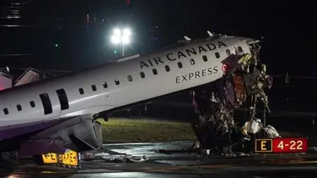 ટક્કર બાદ પ્લૅનના આગળના ભાગને મોટા પ્રમાણમાં નુકસાન થયું હતું (તસવીર- પીટીઆઈ)