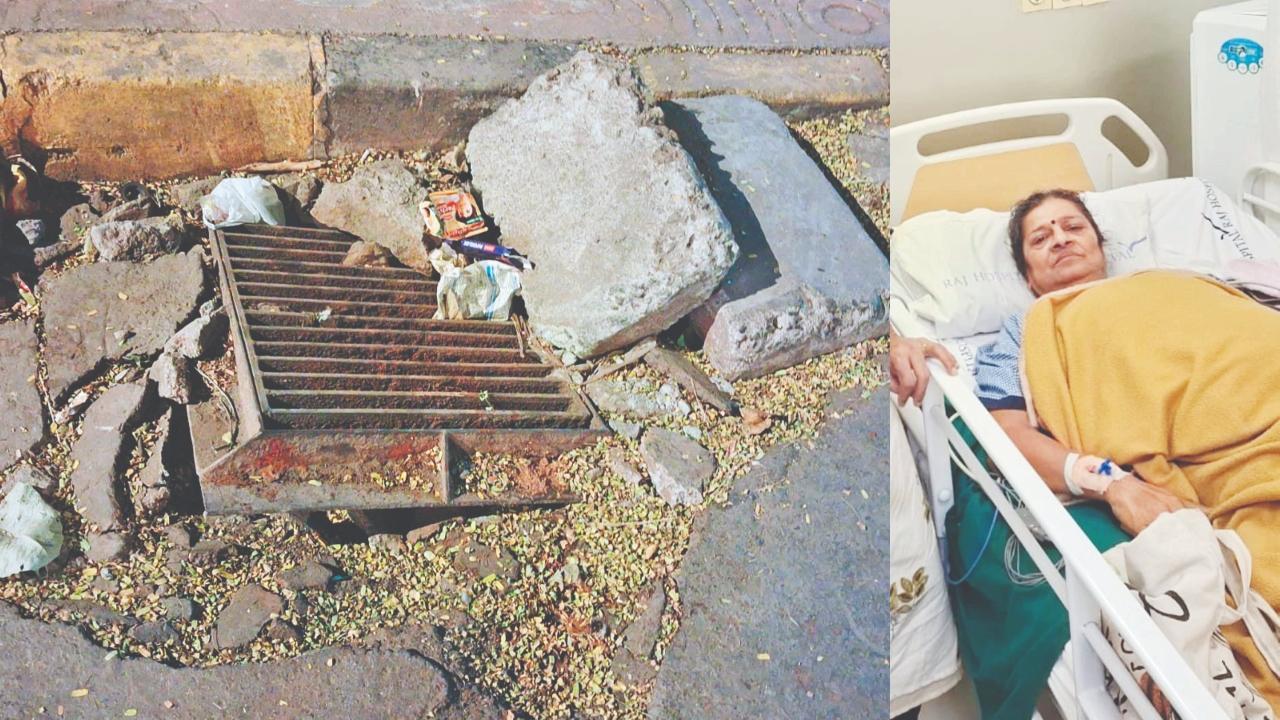 એન. એસ. રોડ પર મયૂરપંખ બિલ્ડિંગનો રસ્તો છે જ્યાં હેમલતાબહેન પડી ગયાં હતાં. હેમલતાબહેન હાલમાં મુખી હૉસ્પિટલના ICUમાં સારવાર હેઠળ છે.