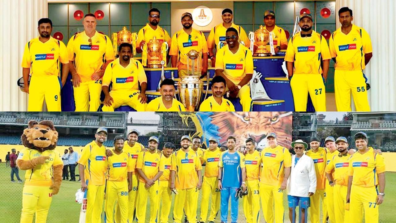 ચેન્નઈ ટીમે જીતેલી ટ્રોફી સાથે જૂના ખેલાડીઓએ પોઝ આપ્યો