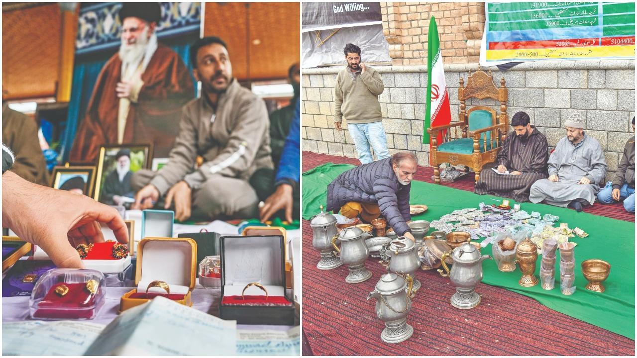 ગઈ કાલે શ્રીનગર અને બડગામમાં ઈરાન માટે સોનું, ચાંદી અને કૅશ દાનમાં આપતા કાશ્મીરીઓ.