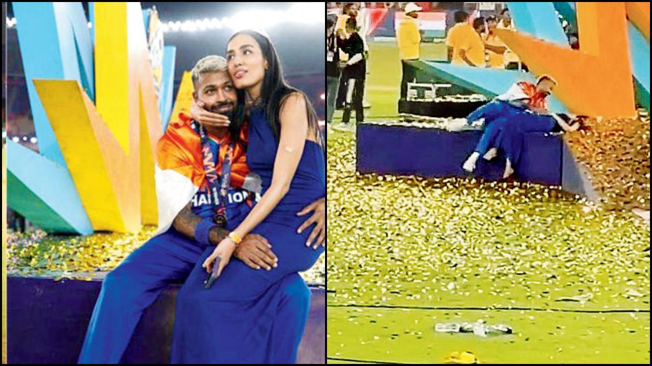 રવિવારે ફાઇનલ મૅચ જીત્યા બાદ મેદાન પર હાર્દિક પંડ્યાની ગર્લફ્રેન્ડ સાથેની આવી ઉજવણીને કારણે ઊભો થયો નવો વિવાદ.