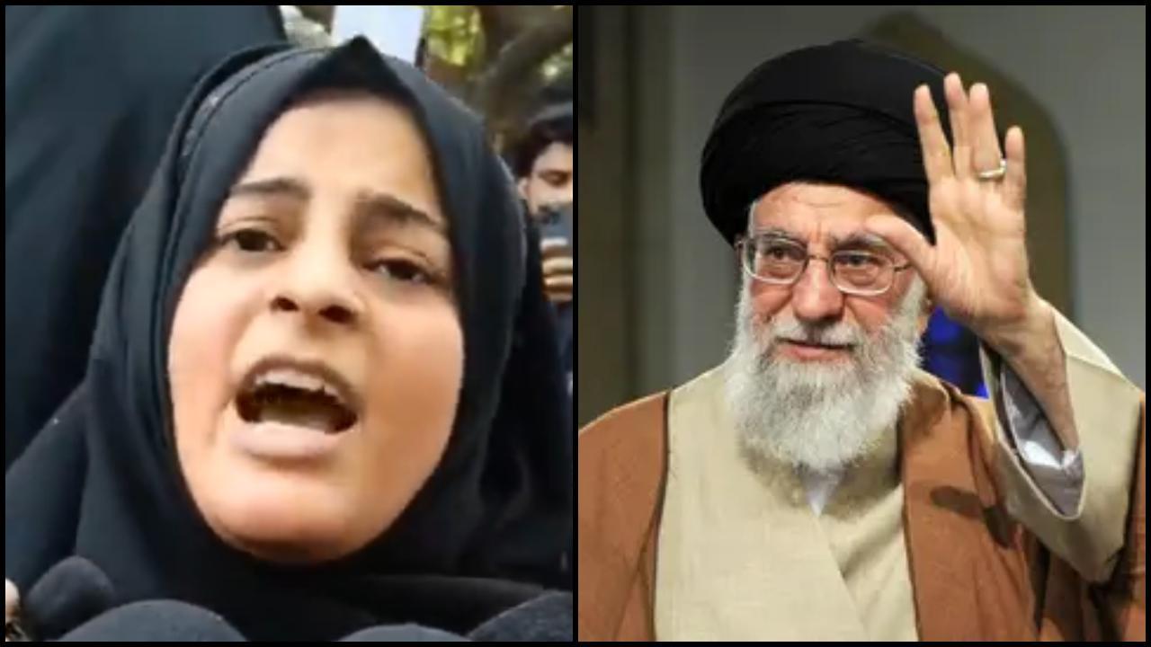 વાયરલ વીડિયોમાંથી સ્ક્રીન શૉટ અને ઈરાનના સુપ્રીમ લીડર (તસવીર: સોશિયલ મીડિયા)