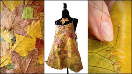 વૃક્ષોનાં પાનમાંથી હાથેથી સીવીને બને છે ટકાઉ કુદરતી ડ્રેસ