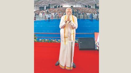 ગઈ કાલે કેરલમના એર્નાકુલમમાં યોજાયેલી એક જાહેર સભામાં નરેન્દ્ર મોદી.