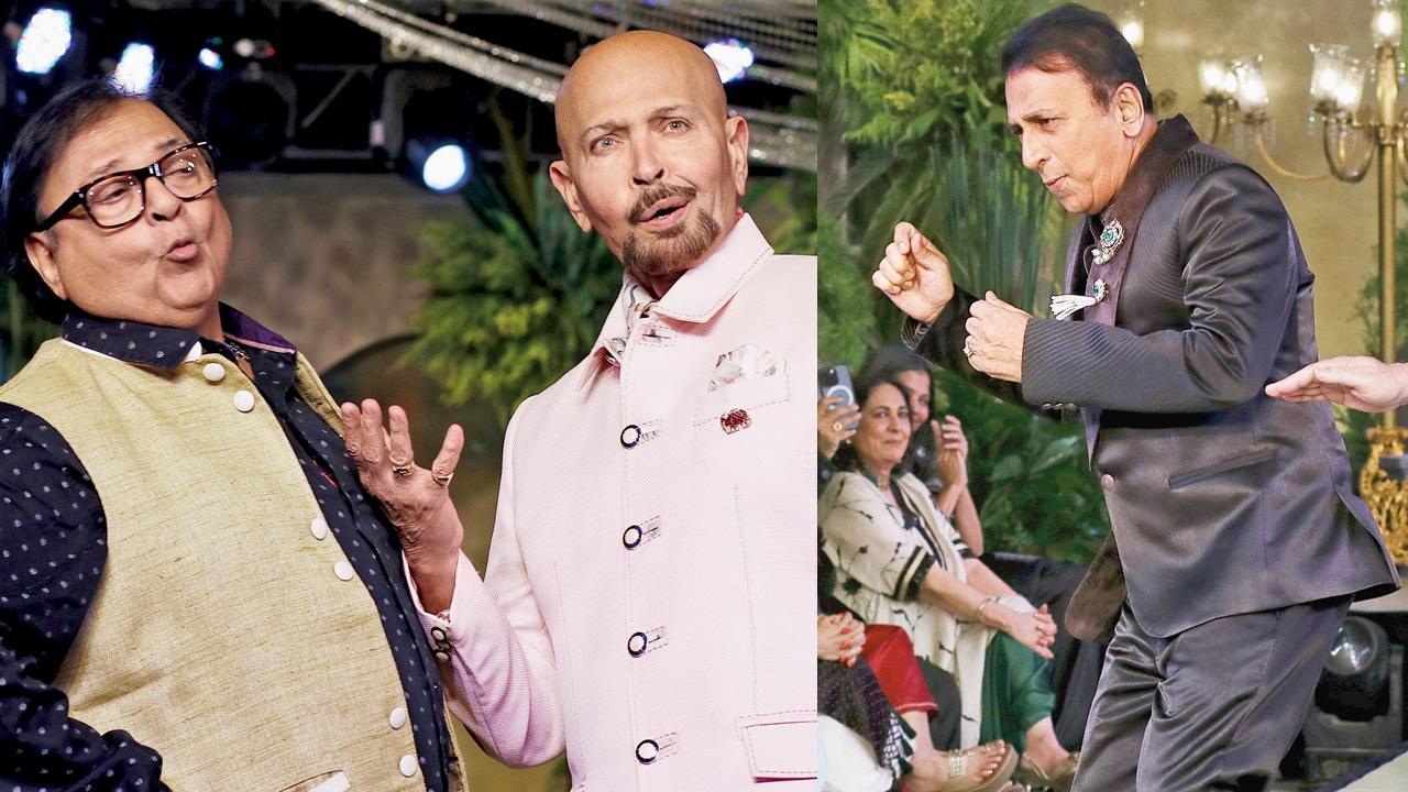 રવિવારે એક ઇવેન્ટમાં રૅમ્પ-વૉક કરતા રાકેશ બેદી અને રાકેશ રોશન તથા સુનીલ  ગાવસકર