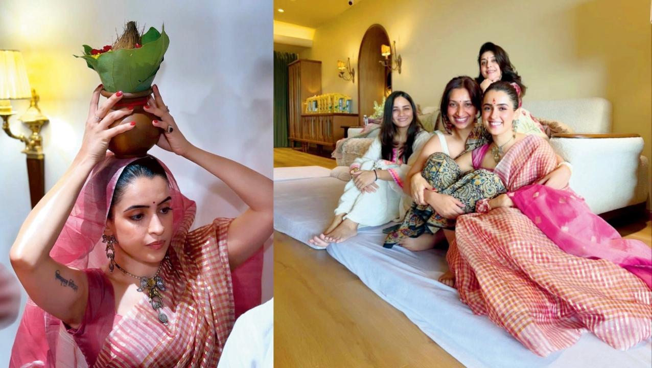 ગૃહપ્રવેશના આ પ્રસંગે સાન્યા મલ્હોત્રાના પરિવારજનો ઉપરાંત તેના નજીકના મિત્રો પણ હાજર રહ્યા હતા