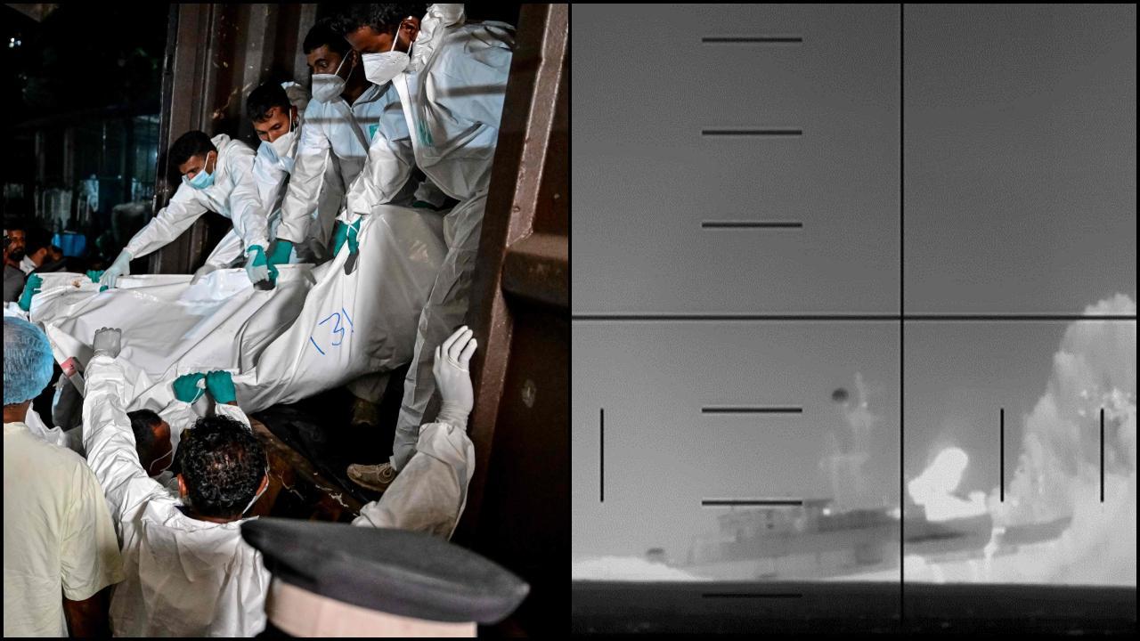 વૉર શીપ પર હુમલા બાદ ડેડ બૉડી કાઢવામાં આવી અને USએ શૅર કરેલી તસવીરો