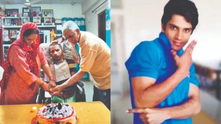 દીકરા હરીશની ૩૧મી વર્ષગાંઠ ઊજવી રહેલાં માતા-પિતા.