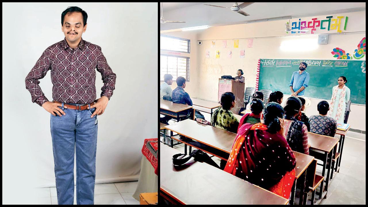 શારીરિક મુશ્કેલીઓનો સામનો કરીને આગળ વધેલો ઉત્તમ મારુ અને કૉલેજમાં લેક્ચર આપી રહેલો ઉત્તમ મારુ.