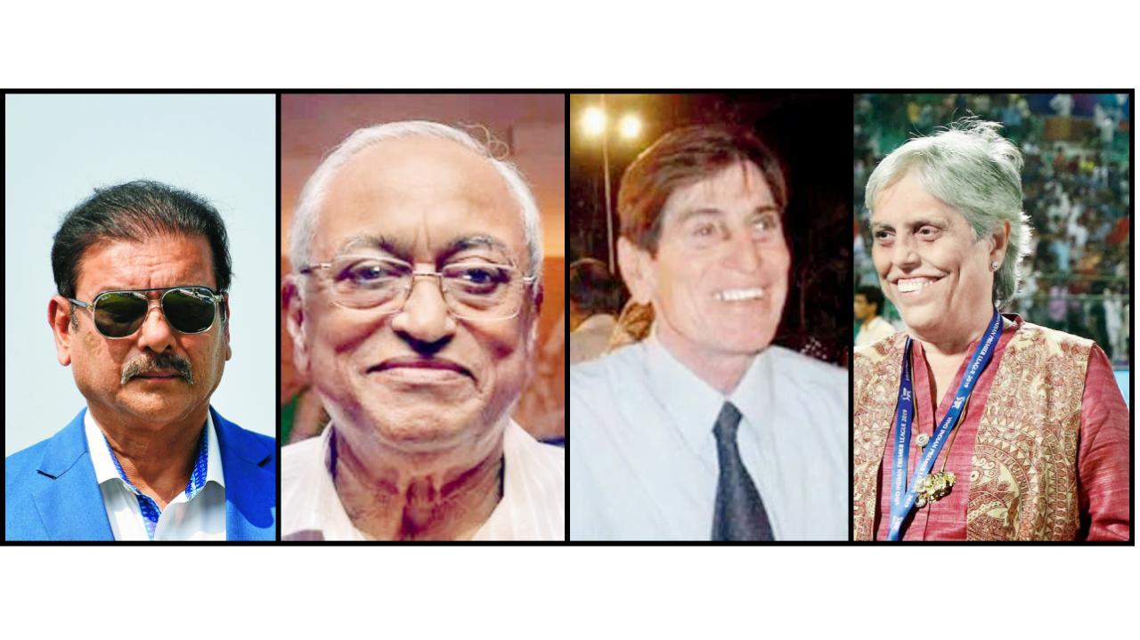 રવિ શાસ્ત્રી, દિલીપ સરદેસાઈ, એકનાથ સોલકર અને ડાયના એદલજી.