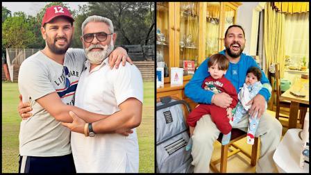 યુવરાજ સિંહ તેના પિતા યોગરાજ સિંહ અને બાળકો સાથે