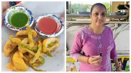 મીની પાંવ પકોડા અને ગાત્રી બહેન - તસવીર સૌજન્ય પૂજા સાંગાણી