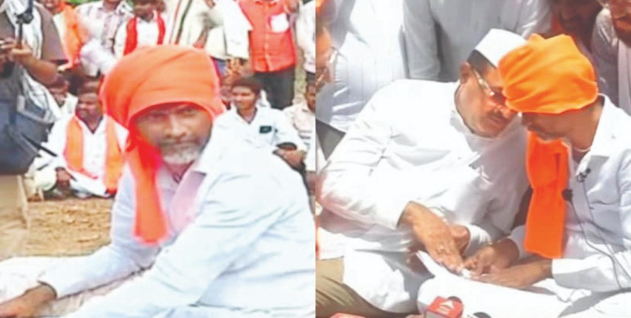 મનોજ જરાંગે સાથે રાધકૃષ્ણ વિખે પાટીલ.