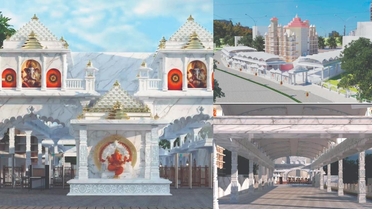 આવો દેખાશે મંદિર પરિસર. સફેદ માબર્લનો કોતરણી કરેલો મેઇન ગેટ બનાવવામાં આવશે. કવર કરેલો સ્પેશ્યસ વૉકવે તૈયાર કરવામાં આવશે.