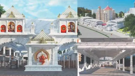 આવો દેખાશે મંદિર પરિસર. સફેદ માબર્લનો કોતરણી કરેલો મેઇન ગેટ બનાવવામાં આવશે. કવર કરેલો સ્પેશ્યસ વૉકવે તૈયાર કરવામાં આવશે.