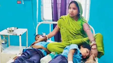 બિહારના સહરસામાં ગઈ કાલે હૉસ્પિટલમાં સારવાર લઈ રહેલાં બાળકો.