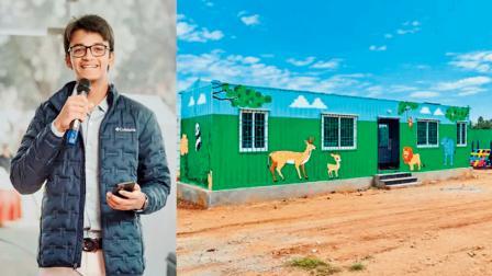 શ્રમિકોનાં બાળકોને ભણાવવા પોર્ટેબલ ક્લાસરૂમ