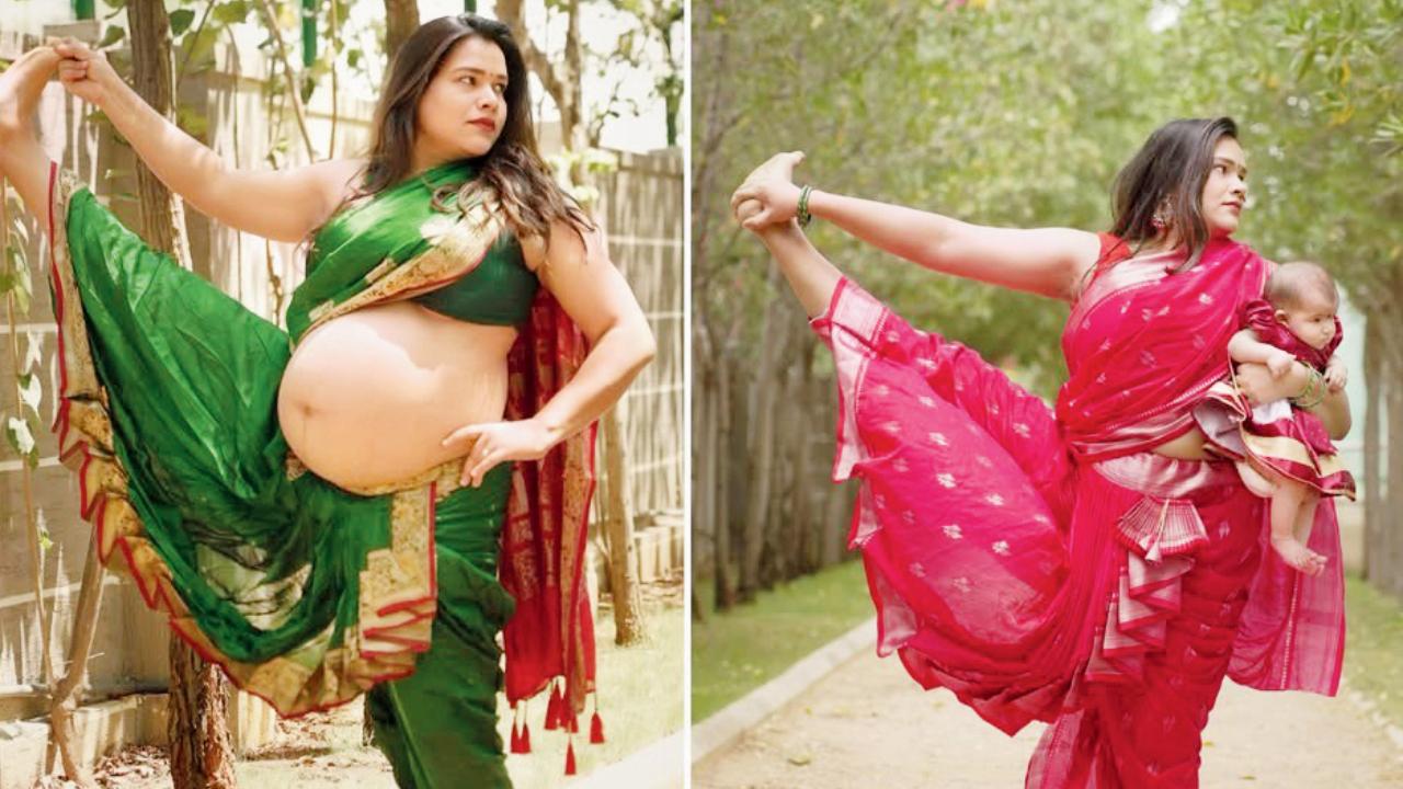 બૅન્ગલોરની ફિટનેસ-આઇકન શશી પ્રભા દ્વિવેદી હવે ૩ મહિનાની દીકરી સાથે યોગ કરે છે.