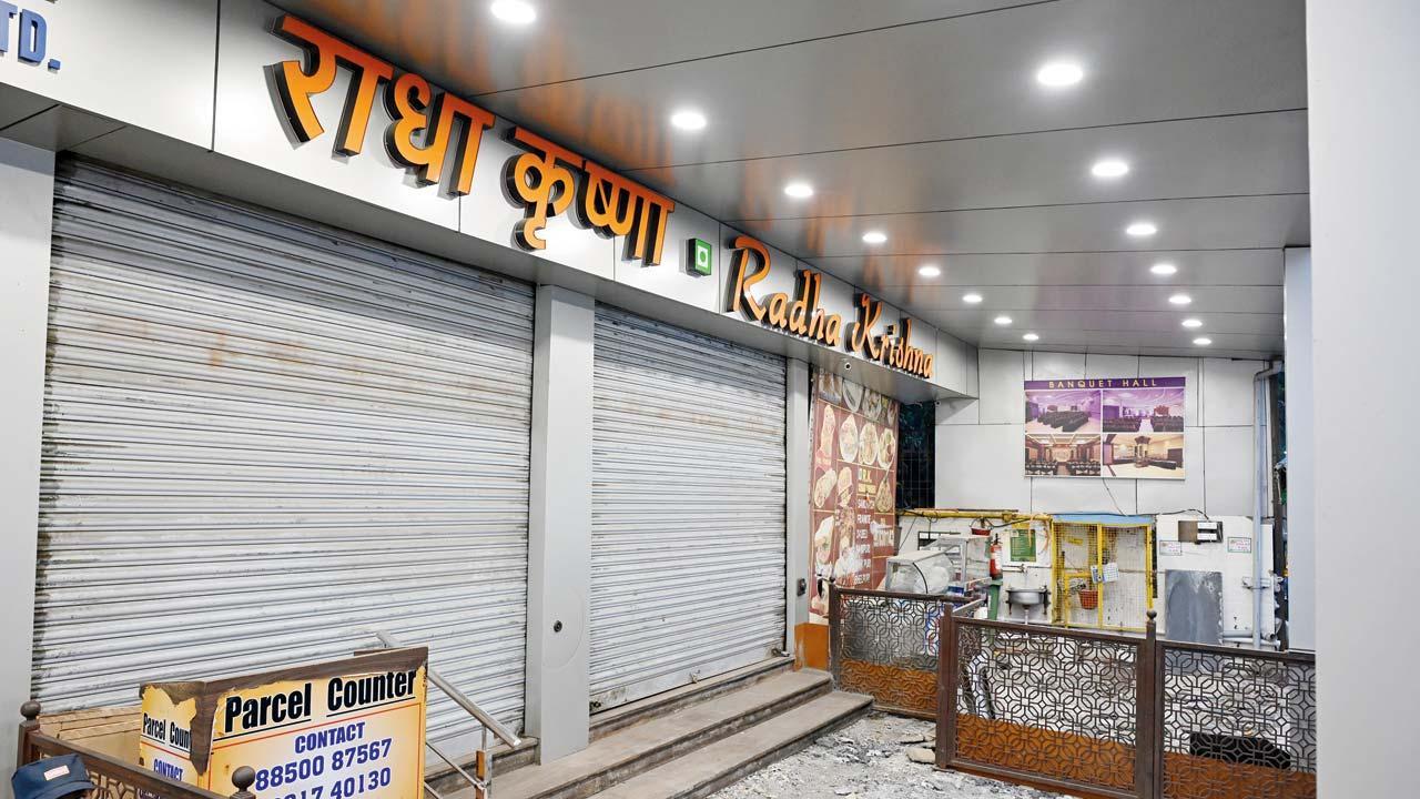 રાધા કૃષ્ણા રેસ્ટોરાં. તસવીર: સતેજ શિંદે