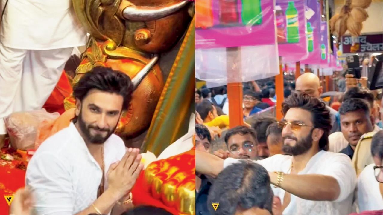 ખુલ્લા પગલે લાલબાગચા રાજાનાં દર્શન કરવા પહોંચ્યો રણવીર સિંહ