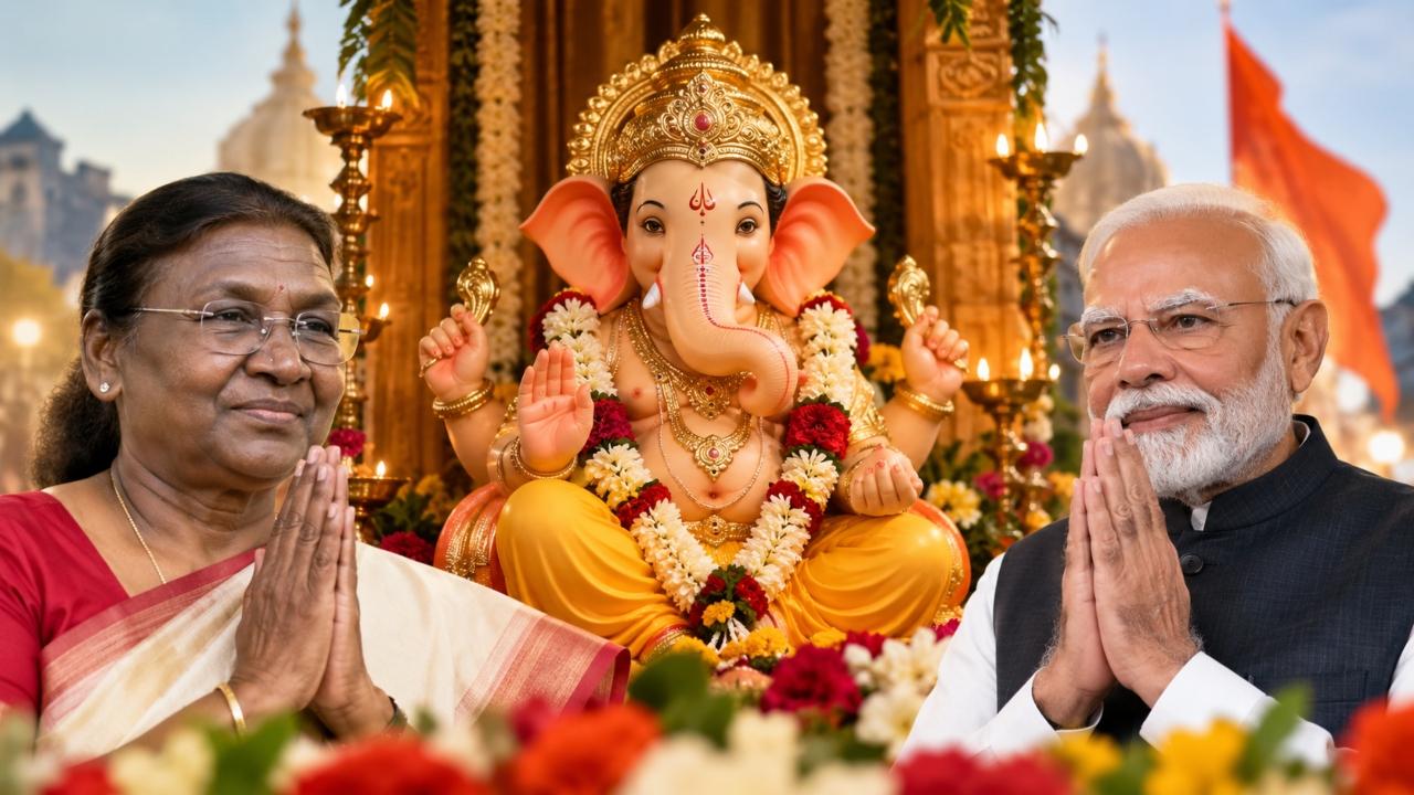 પીએમ મોદી અને રાષ્ટ્રપતિ મુર્મુએ દેશવાસીઓને આપી ગણેશ ચતુર્થીની શુભેચ્છા (તસવીર સૌજન્યઃ એઆઇ)