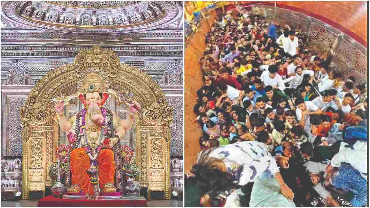લાલબાગચા રાજાનાં VIP દર્શનની ભીડ પણ કેવી ભયંકર હોય છે જોઈ લો.