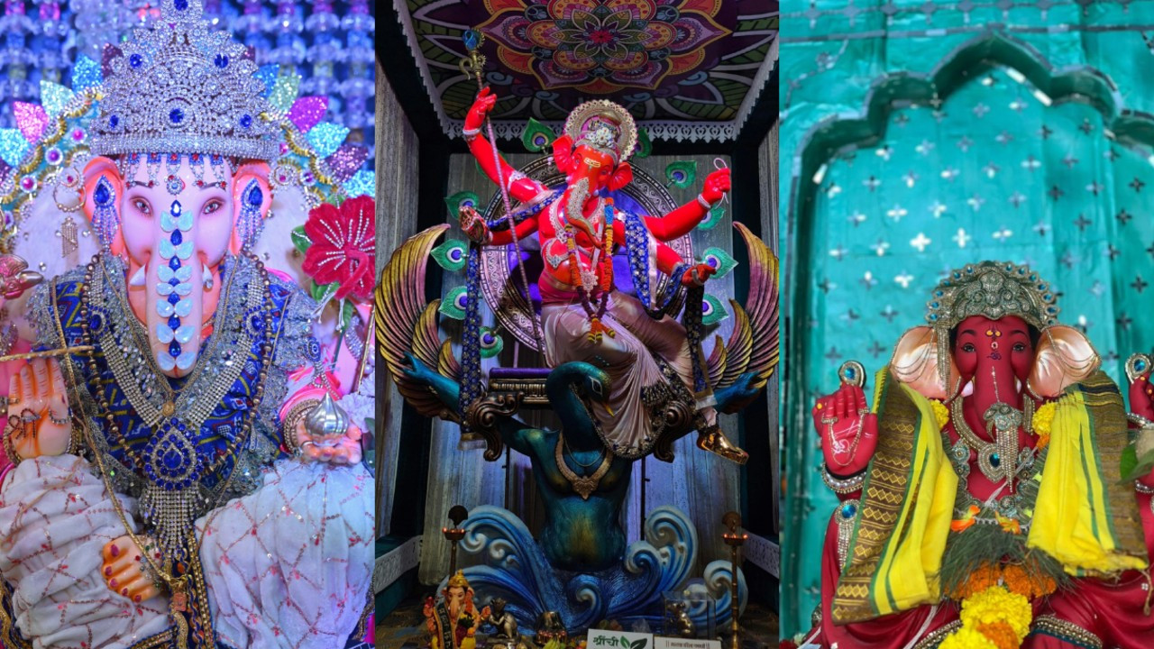 પાણીપુરીની થીમના ડેકોરેશનથી લઈને ભગવાન વિષ્ણુના વિરાટ અવતારમાં બાપ્પા થયા છે બિરાજમાન