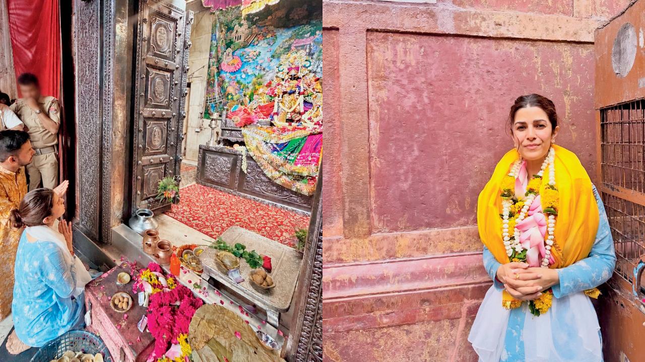 કૃષ્ણ જન્માષ્ટમીએ નિમ્રત કૌરે કર્યાં વૃંદાવનમાં બાંકે બિહારીનાં દર્શન